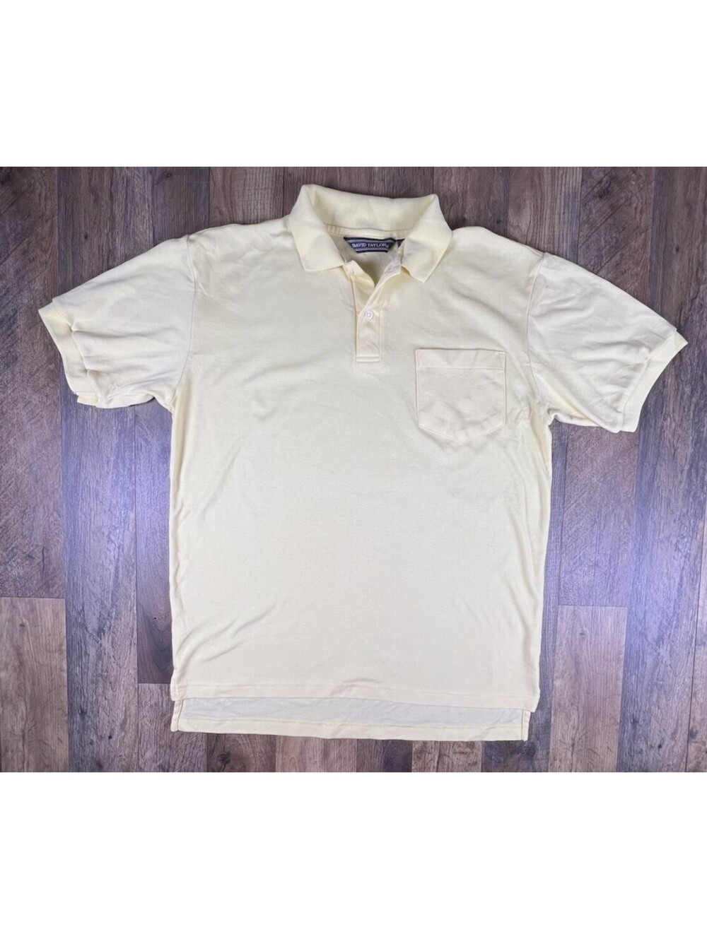 Vintage 90's Polo Shirt Men's Yellow David Taylor Rugby Retro Preppy Grandpa